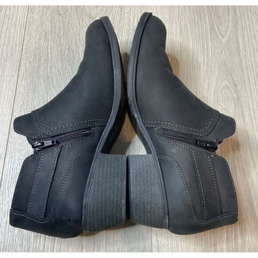 Clarks Boots Womens 9 Black‎ Charlten Grace Ankle Harness Zip Booties